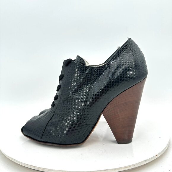 Dolce&Gabbana Shoes - Dolce Gabbana Women Size EU 38.5 US 8.5 Black Snakeskin Leather Block High Heel